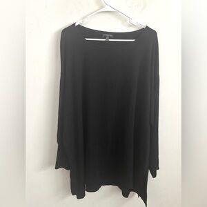 Eileen Fisher Tunic Blouse Womens One Size Stretch Jersey Knit Minimalist preppy